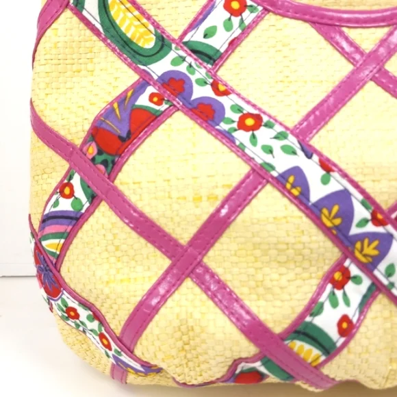 VERA BRADLEY Like New Vintage 2011 Viva la Vera Straw Cotton & Patent Pu… - Picture 11 of 15
